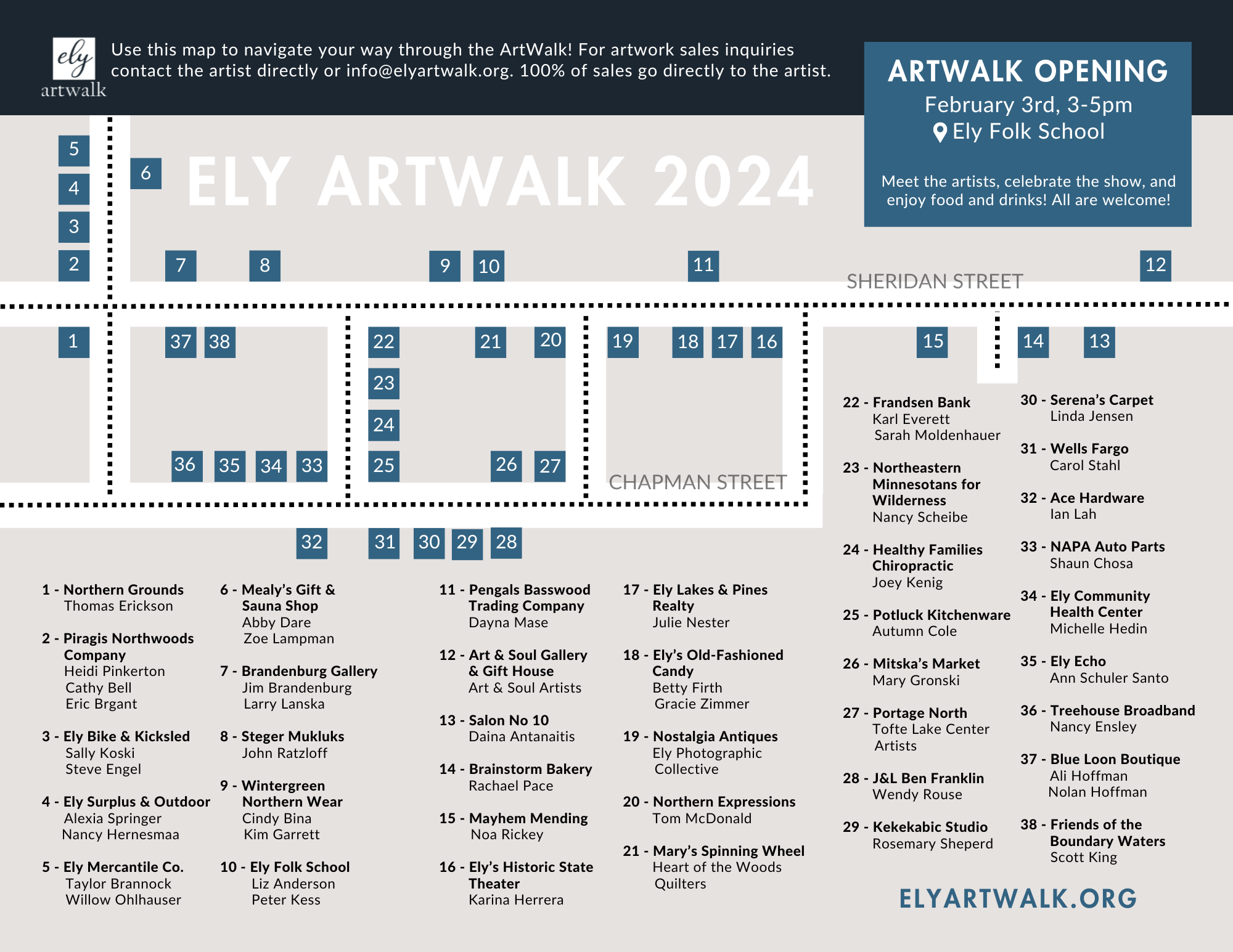 Ely ArtWalk Map & Events